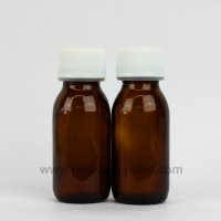 60 ml Syrup Bottle Glass Pharmacy Amber 